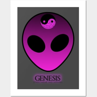 Genesis Streetwear -  Alien logo purple nurple Posters and Art